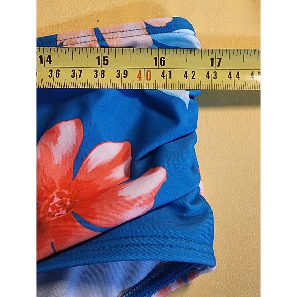 Cupshe Women Swimsuit Bikini Bottom Ruched Mid Rise Floral Bikini Size XL NWT - Picture 6 of 6